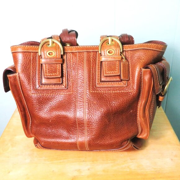 Coach Vintage Leather Handbag Satchel Purse Brown - Picture 1 of 9